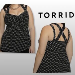 Torrid Black Polka Dot Women's Top